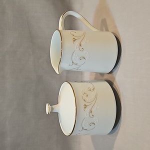 Noritake Duetto 6610 Creamer & Sugar w/Lid brand new